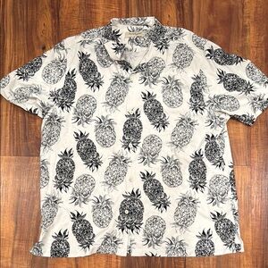 Tommy Bahama Black and White Pineapple Print Shirt